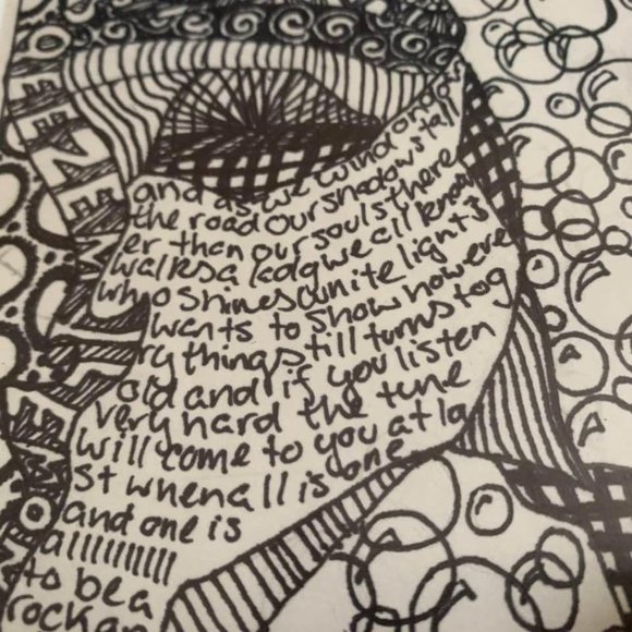 Robert Plant Led Zeppelin pen & ink framed drawing - Picture 2 of 3